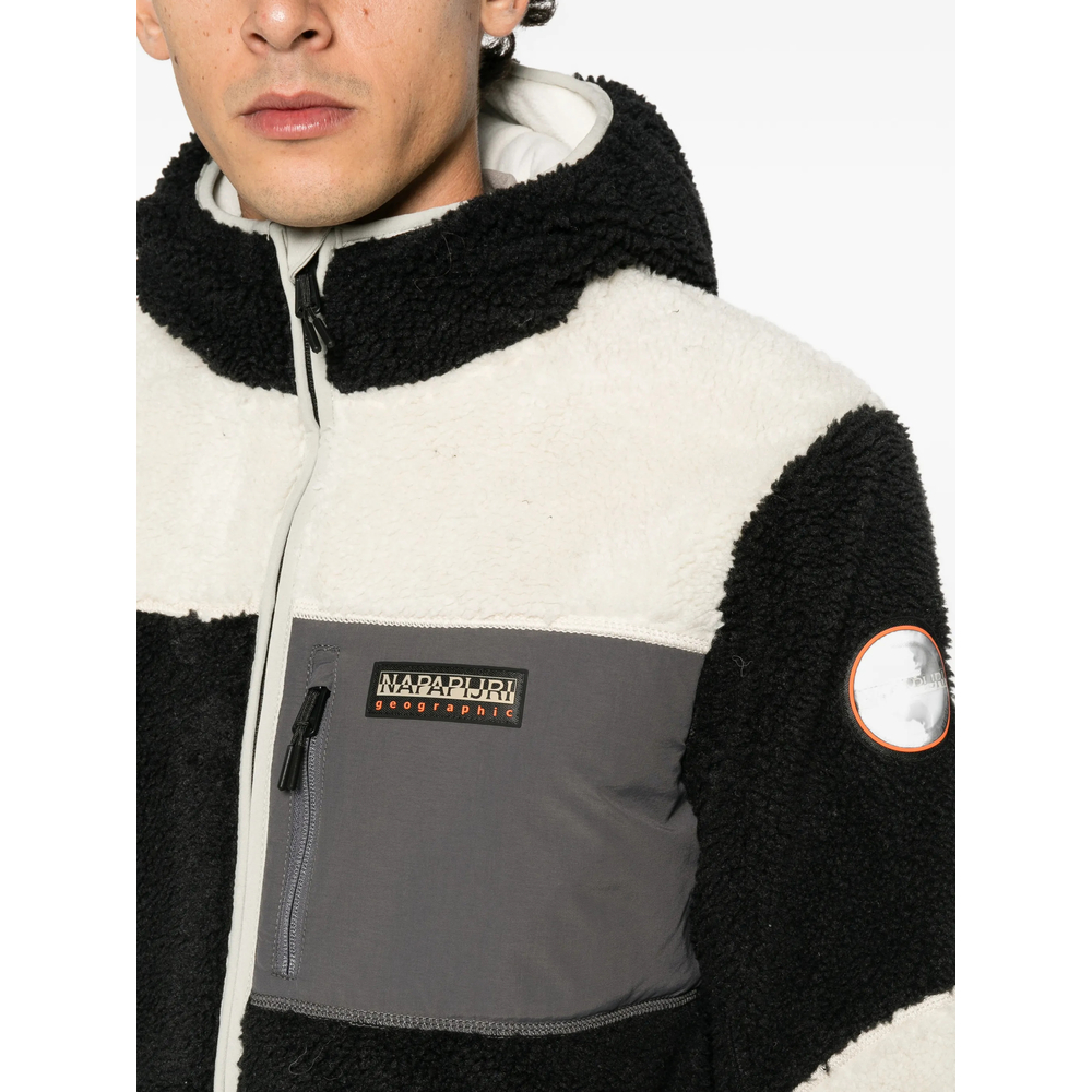 Fleece-Texture Hooded Sweater