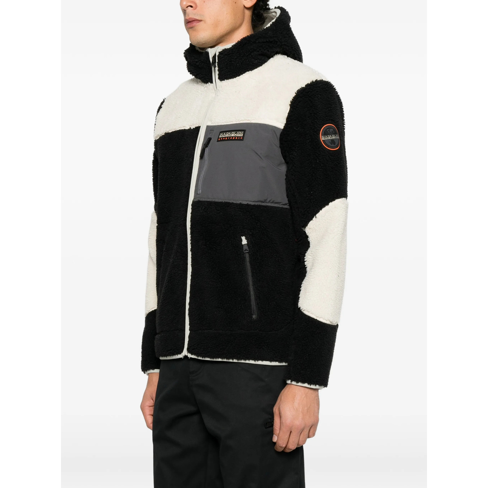 Fleece-Texture Hooded Sweater