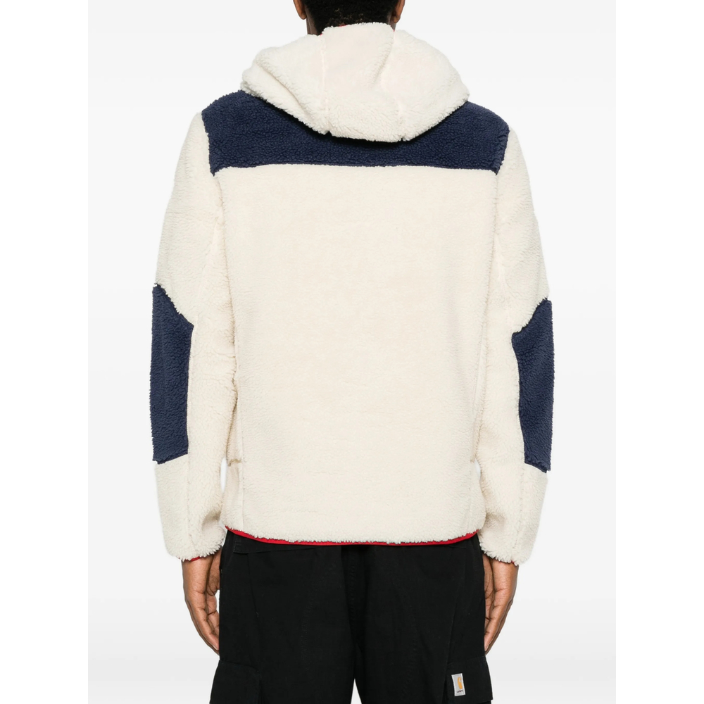 Fleece-Texture Colour-Block Jacket