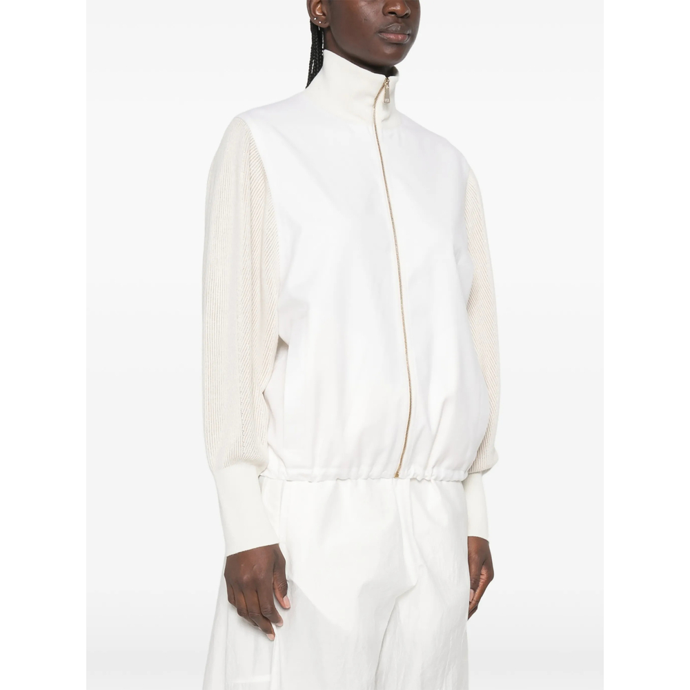 Ribbed-Knit Panelled Jacket