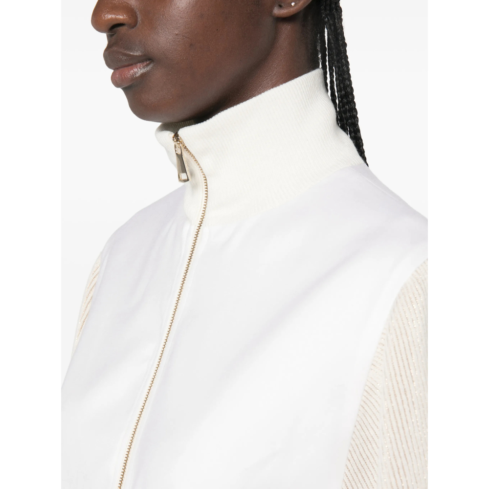 Ribbed-Knit Panelled Jacket