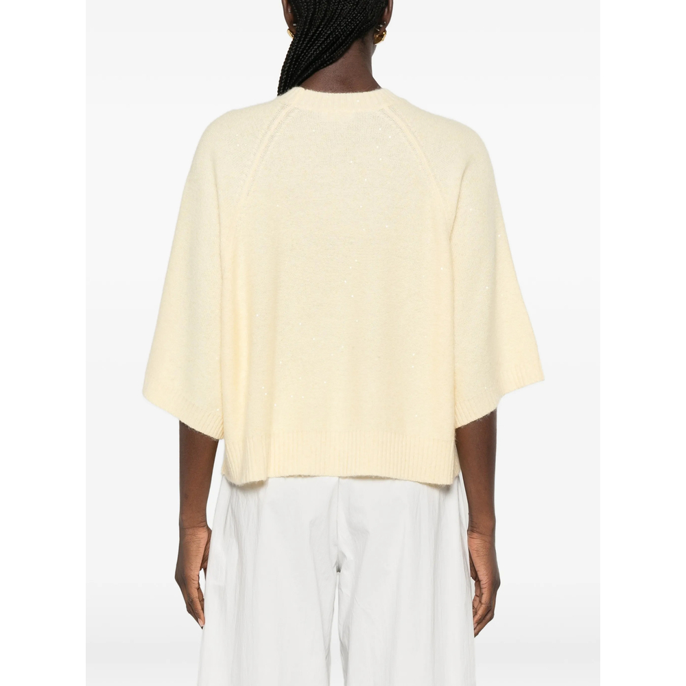 Sequin-Embellished Raglan-Sleeve Sweater