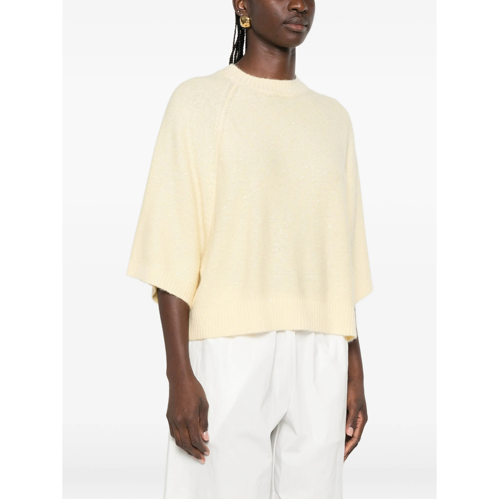 Sequin-Embellished Raglan-Sleeve Sweater