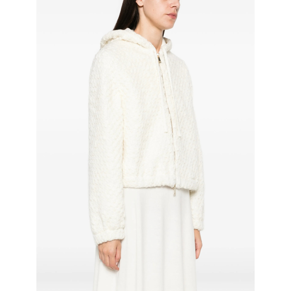 Bouclé-Knit Hooded Jacket