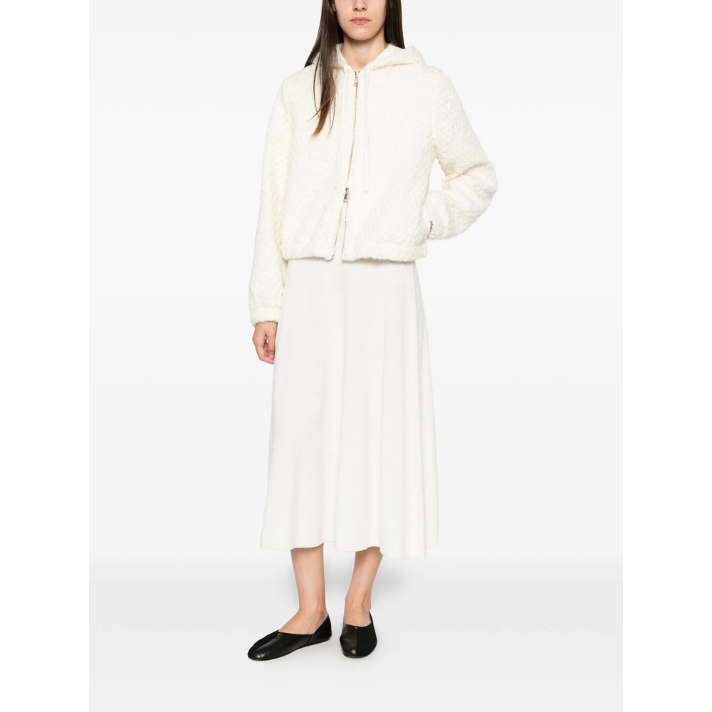 Bouclé-Knit Hooded Jacket