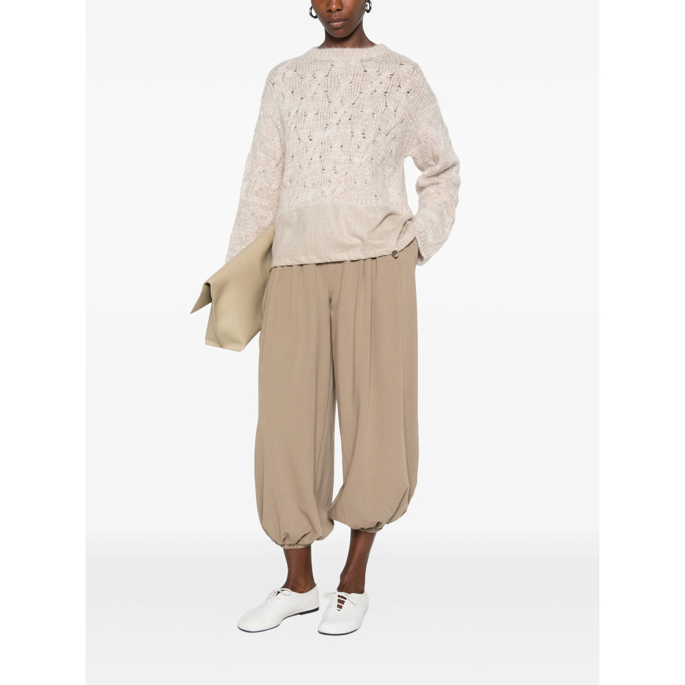 Cable-Knit Sequin-Embellished Sweater
