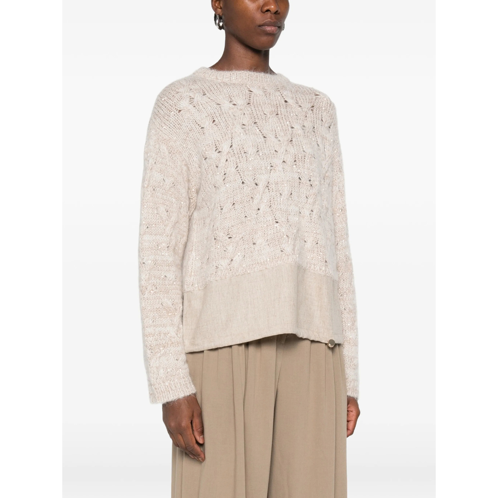 Cable-Knit Sequin-Embellished Sweater