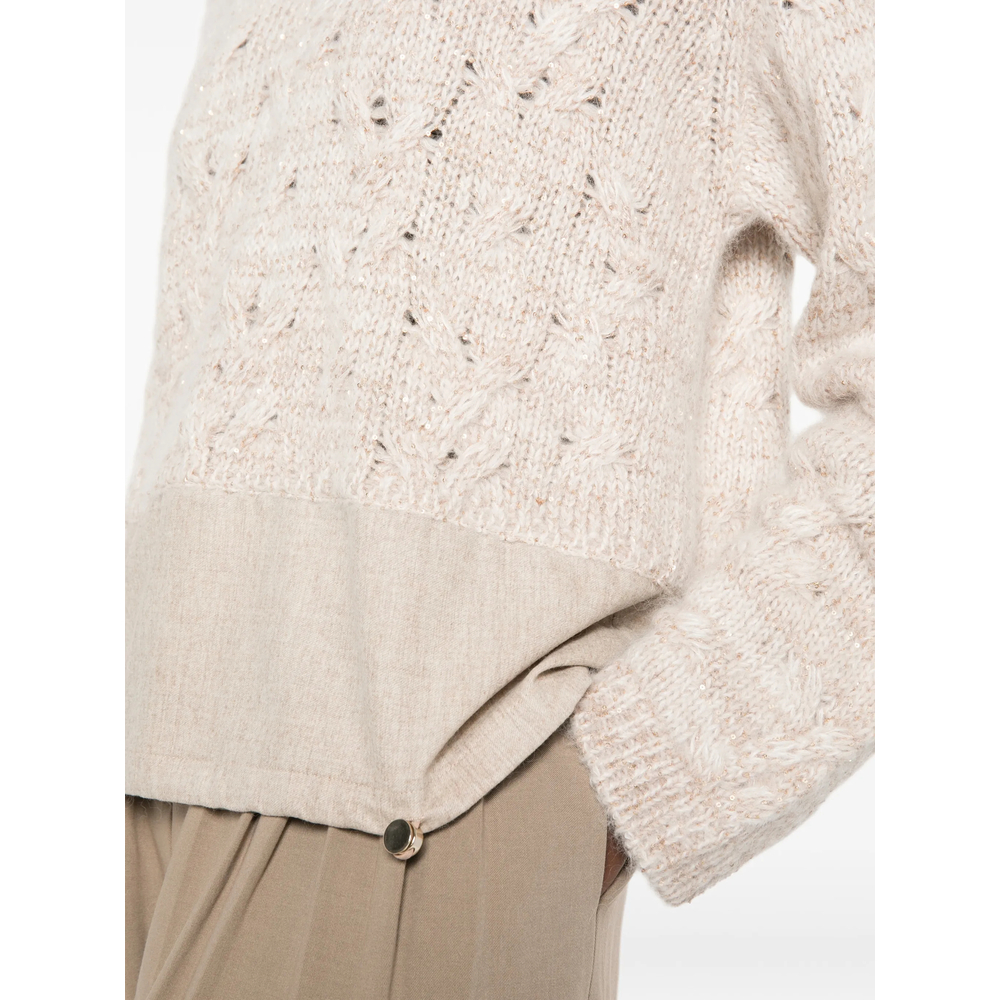 Cable-Knit Sequin-Embellished Sweater
