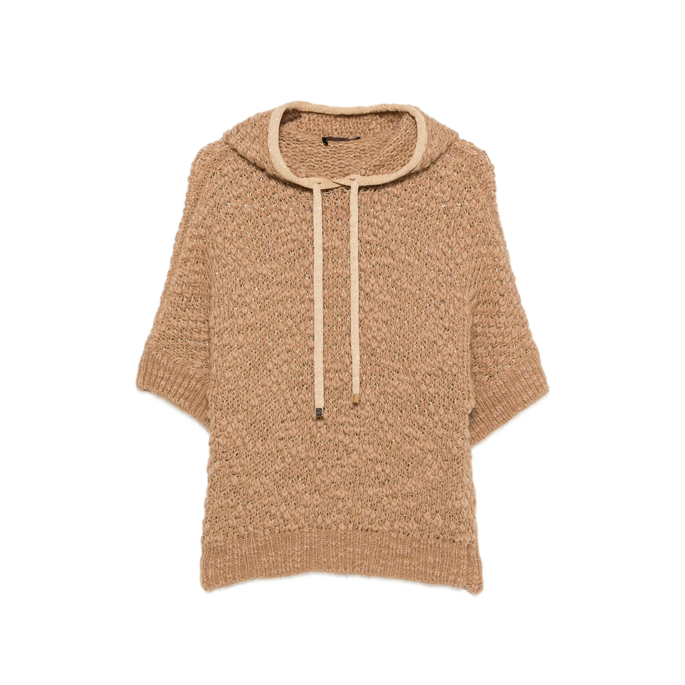 Fabiana Filippi Open-knit Short-sleeve Hooded Sweater