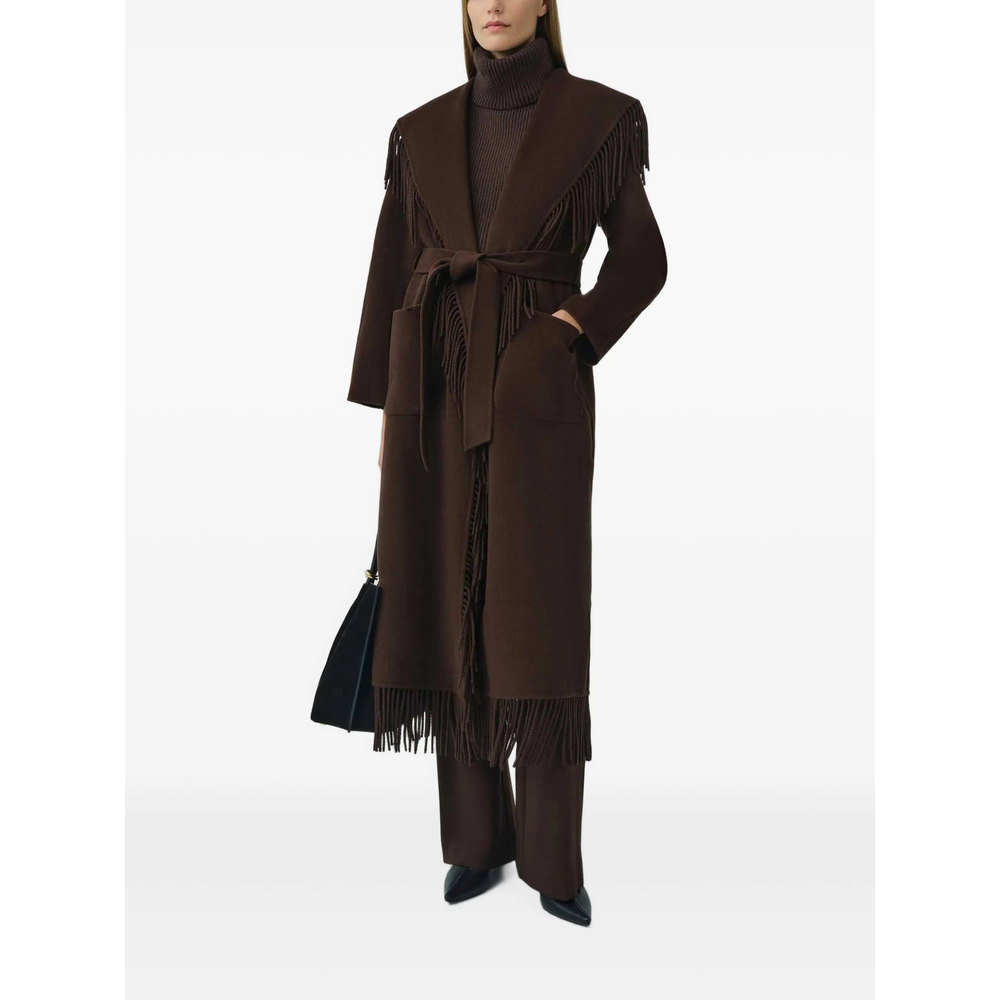 Simkhai Carrie Fringe-trimmed Belted Coat