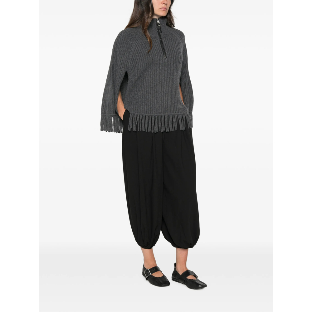 Danni Fringe-Trimmed Cape Sweater