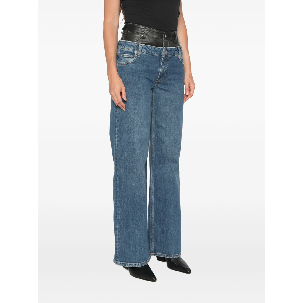 Layered-Waistband Jeans