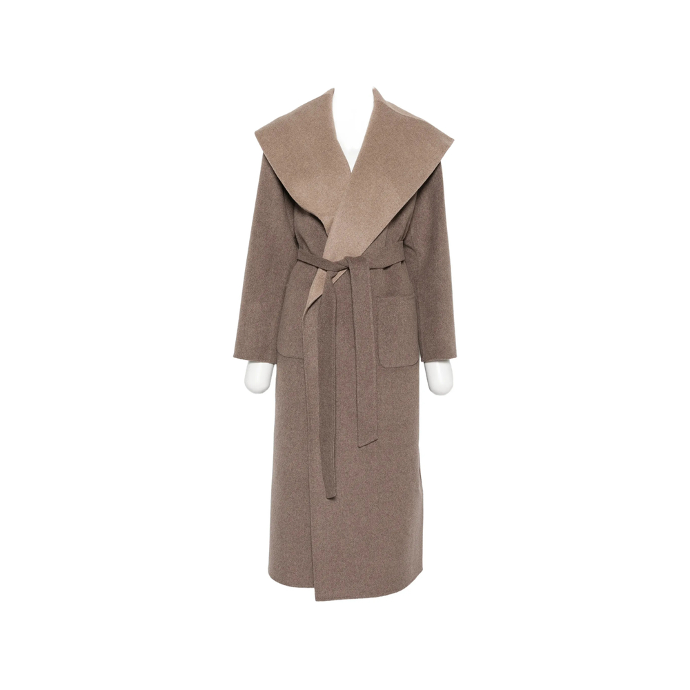 Belted Shawl-Collar Coat