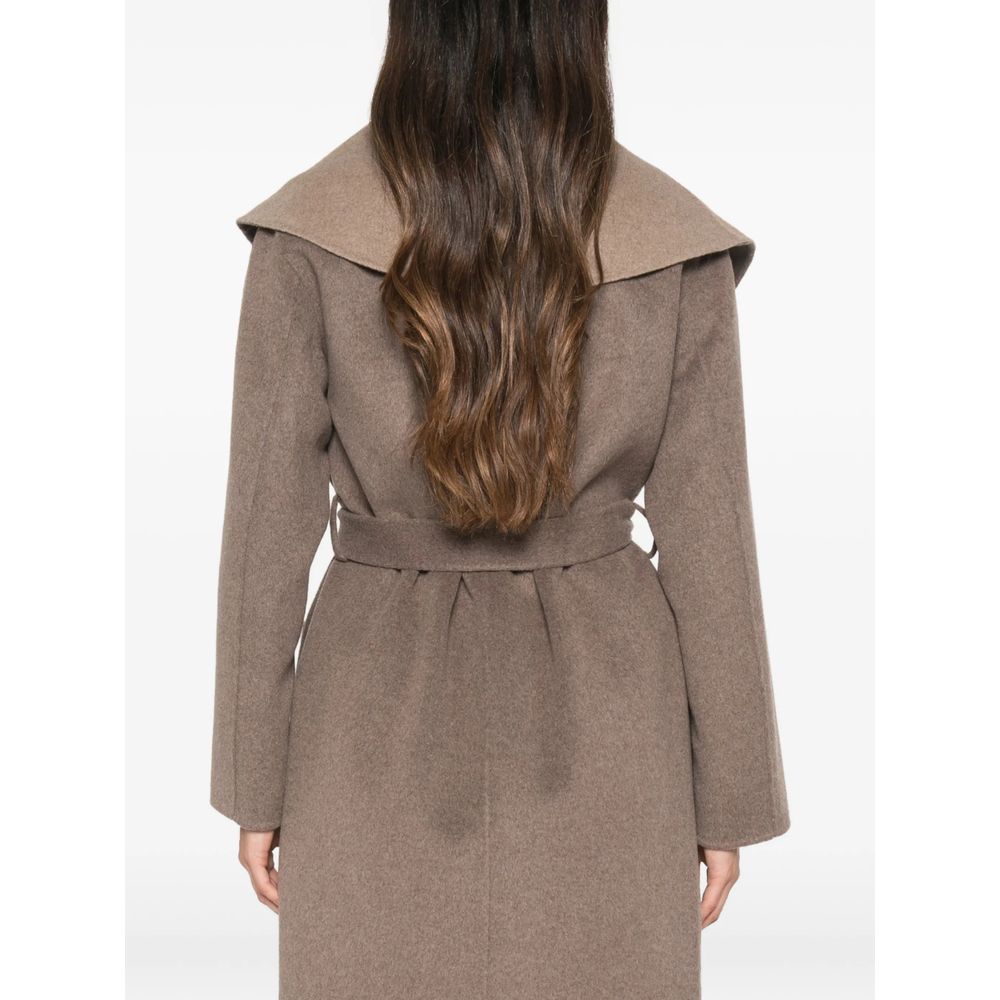 Belted Shawl-Collar Coat