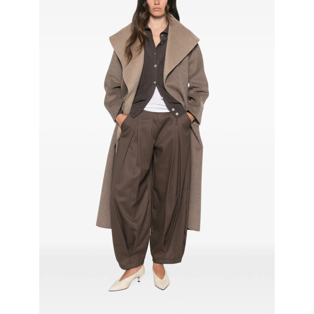 Belted Shawl-Collar Coat