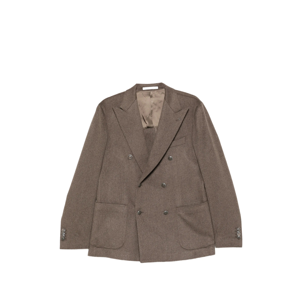 Double-Breasted Peak-Lapels Blazer