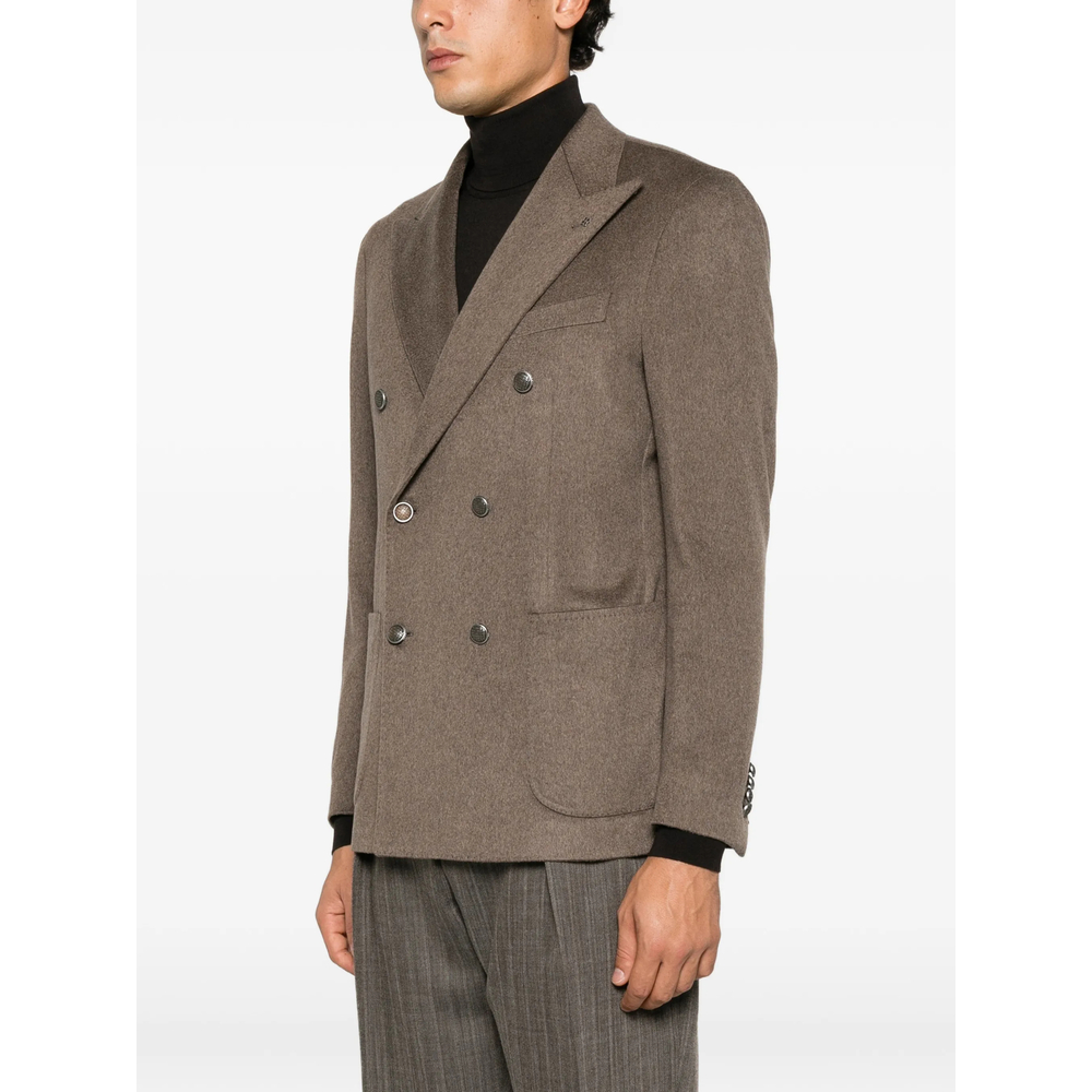 Double-Breasted Peak-Lapels Blazer