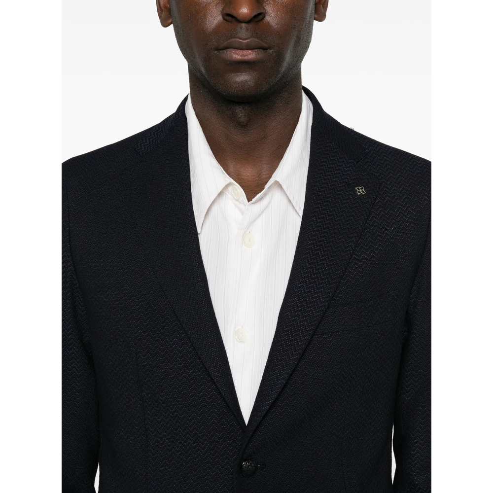 Textured Single-Breasted Blazer