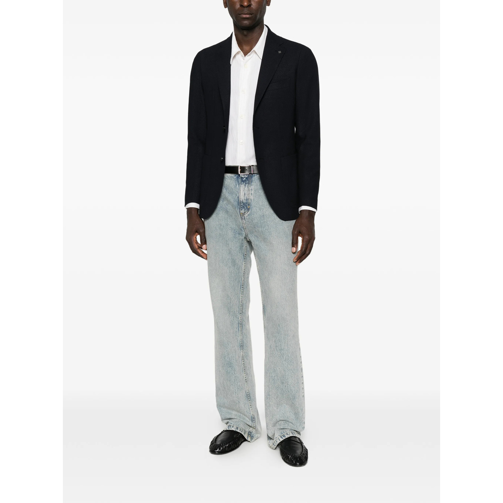 Textured Single-Breasted Blazer