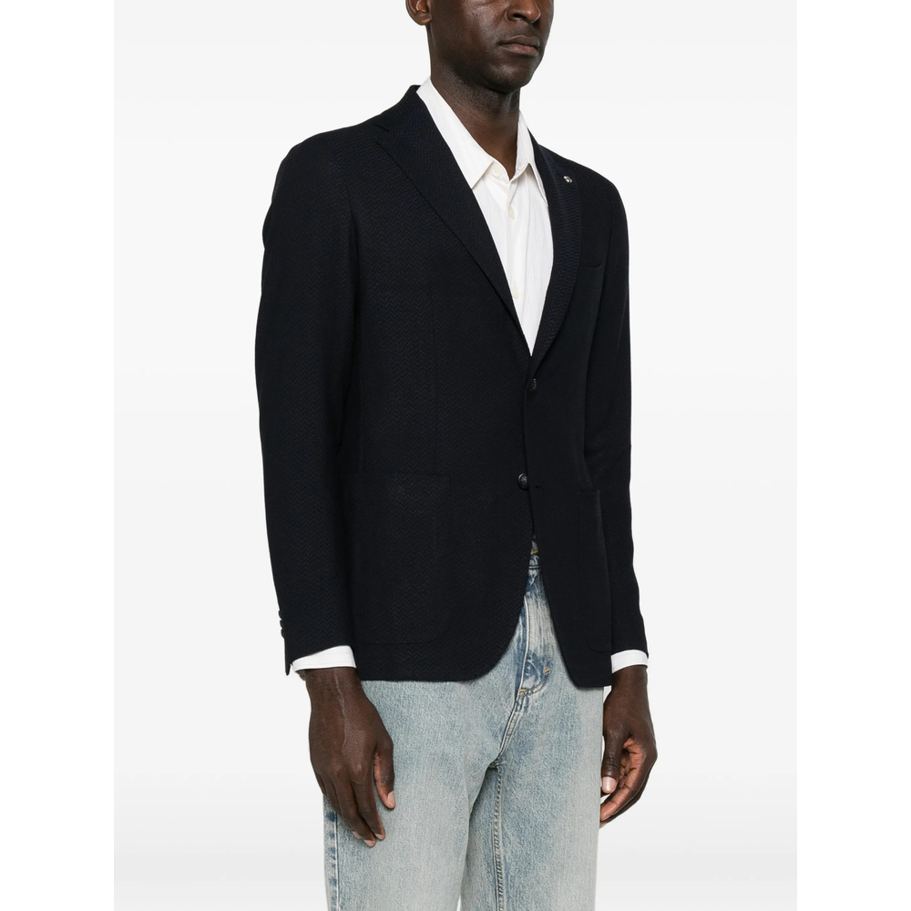 Textured Single-Breasted Blazer