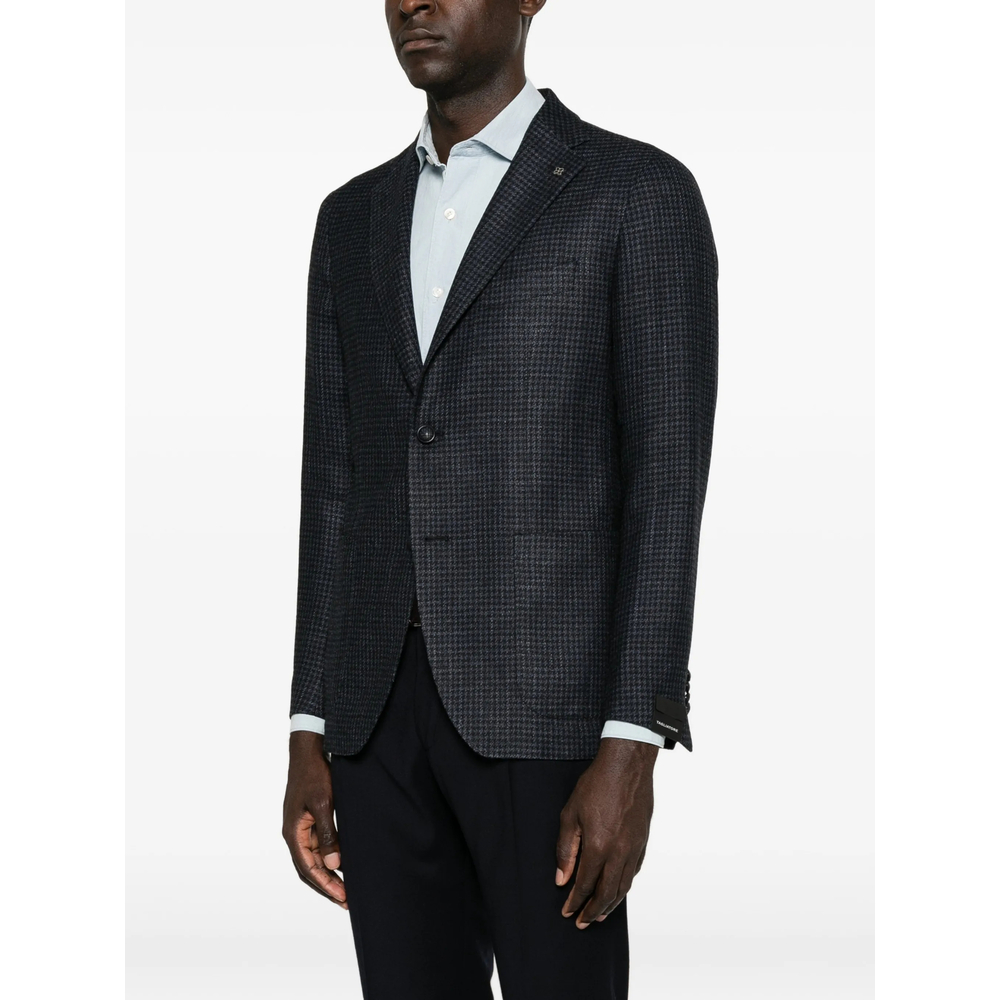 Houndstooth Single-Breasted Blazer