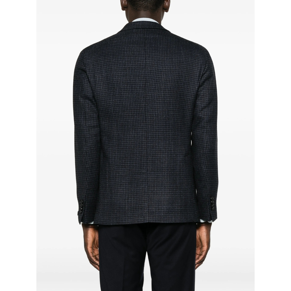Houndstooth Single-Breasted Blazer