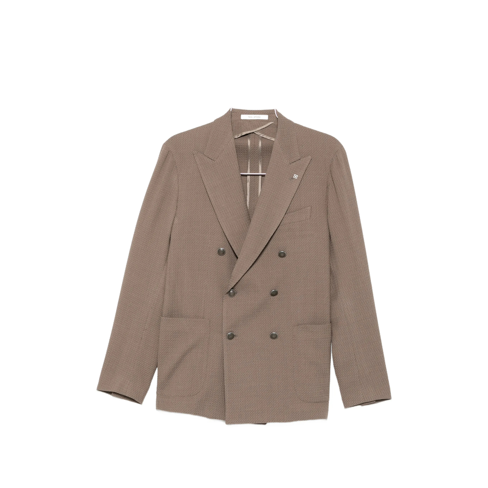 Tagliatore Double-breasted Peak-lapels Blazer In Grey