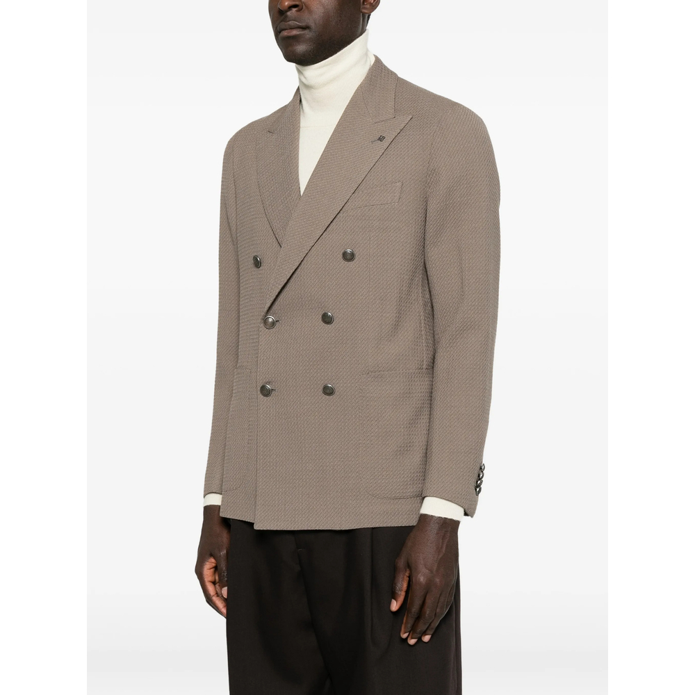Double-Breasted Peak-Lapels Blazer