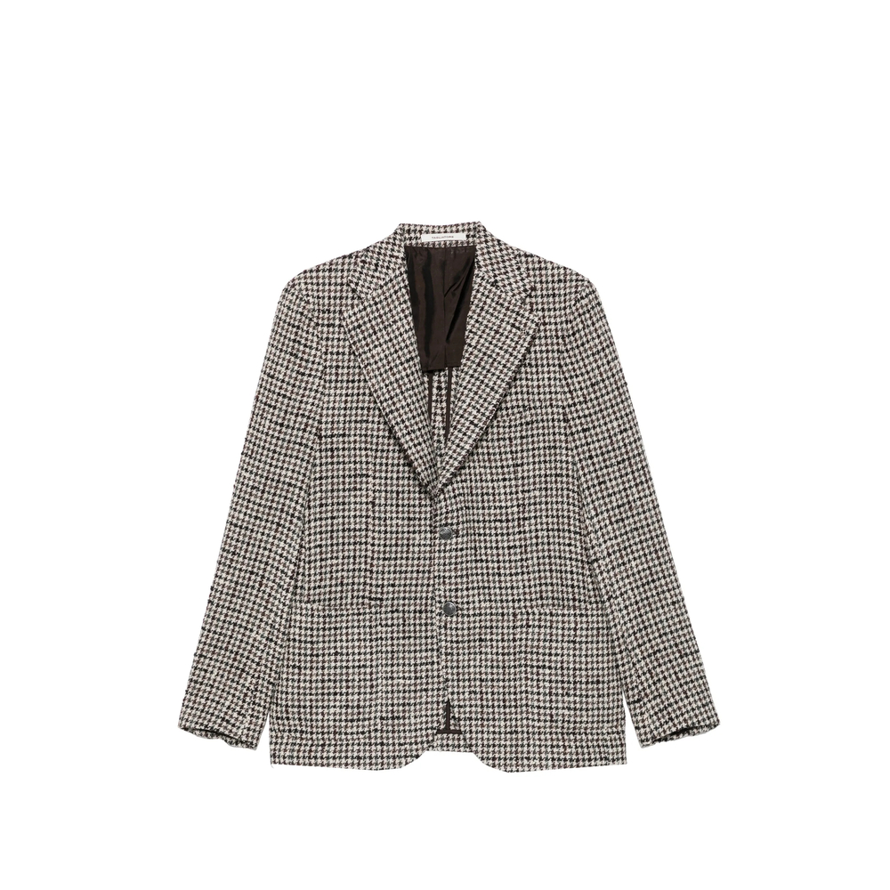 Houndstooth Single-Breasted Jacket