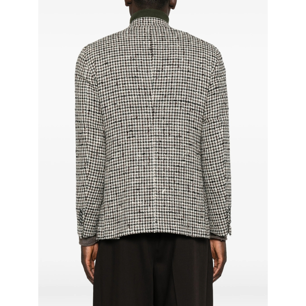 Houndstooth Single-Breasted Jacket