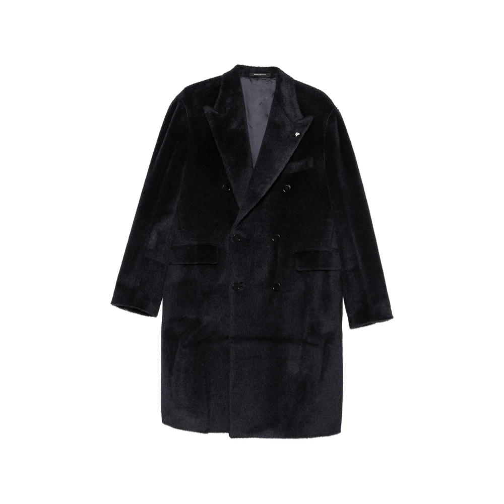 Double-Breasted Peaked-Lapel Coat