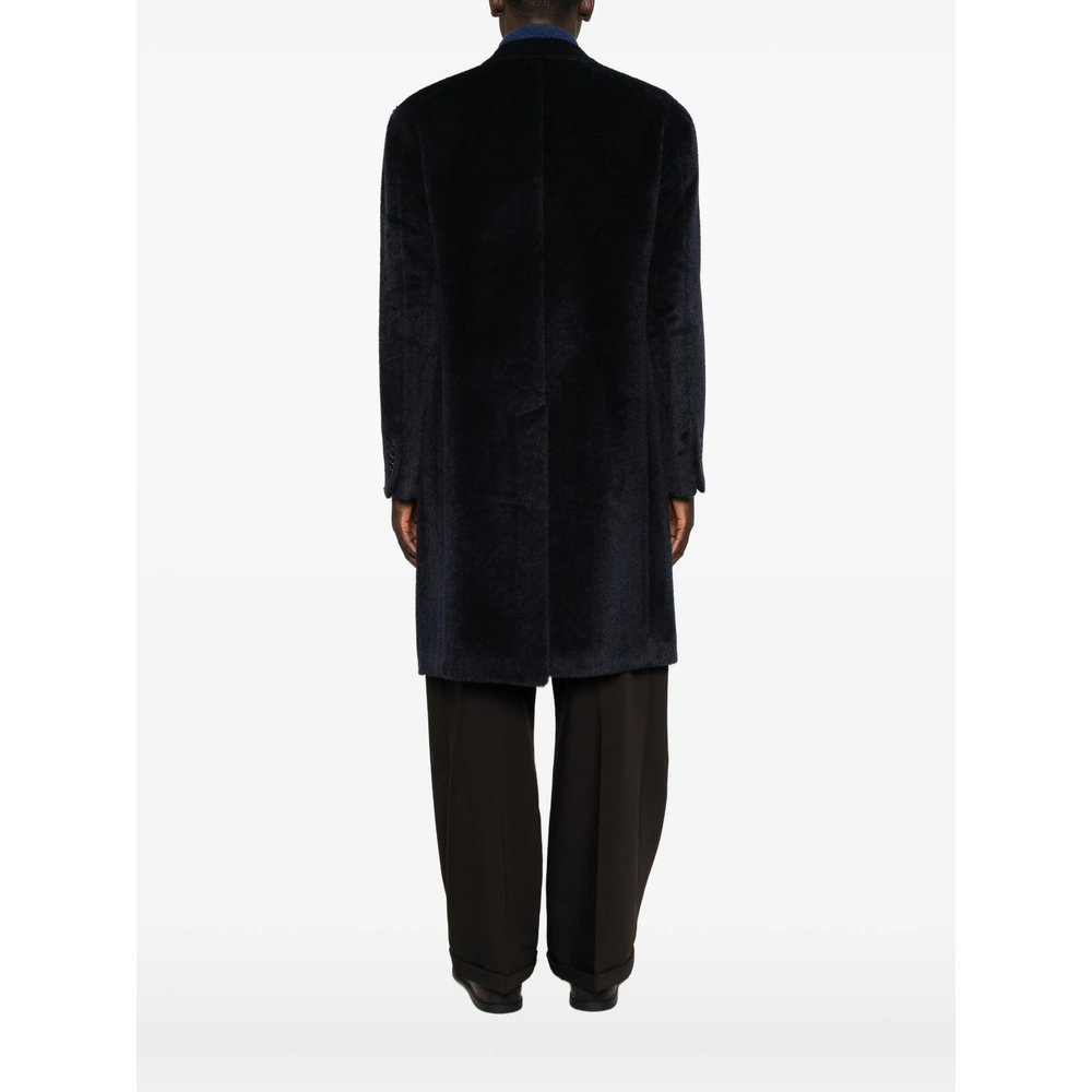 Double-Breasted Peaked-Lapel Coat