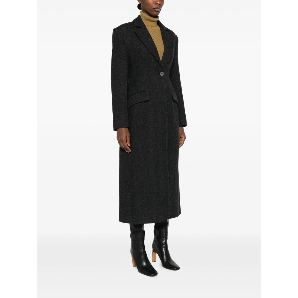 Herringbone Single-Breasted Coat