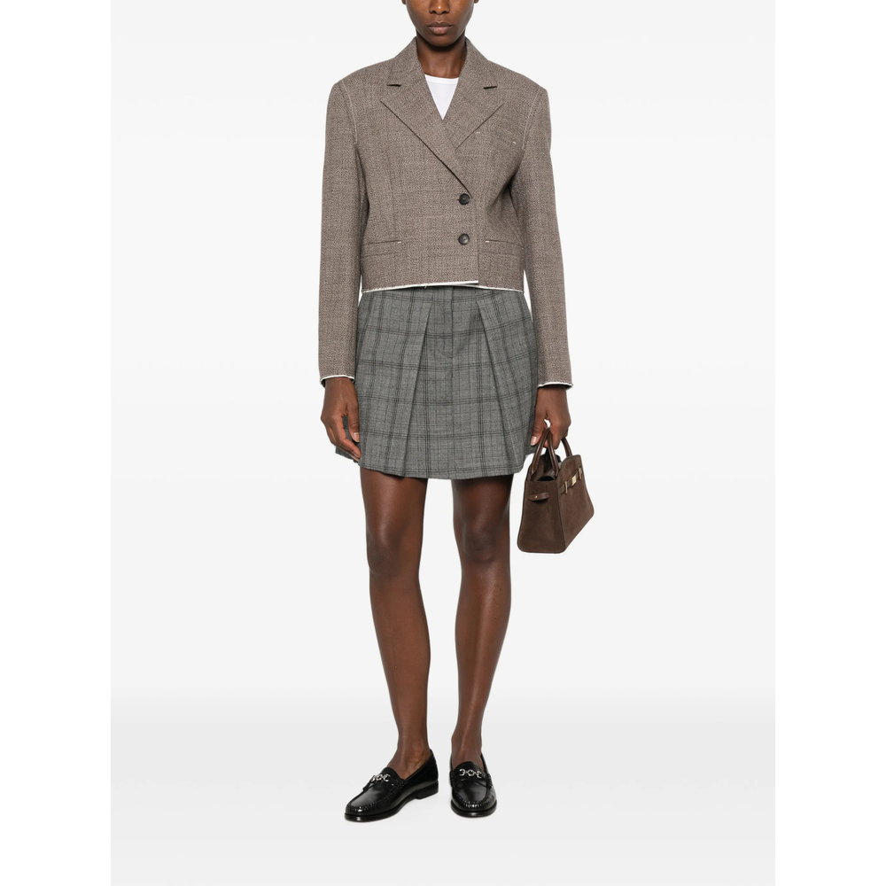 Check-Pattern Pleated Mini