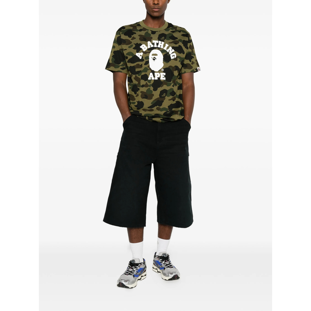 Camouflage-Print Logo-Print T-Shirt