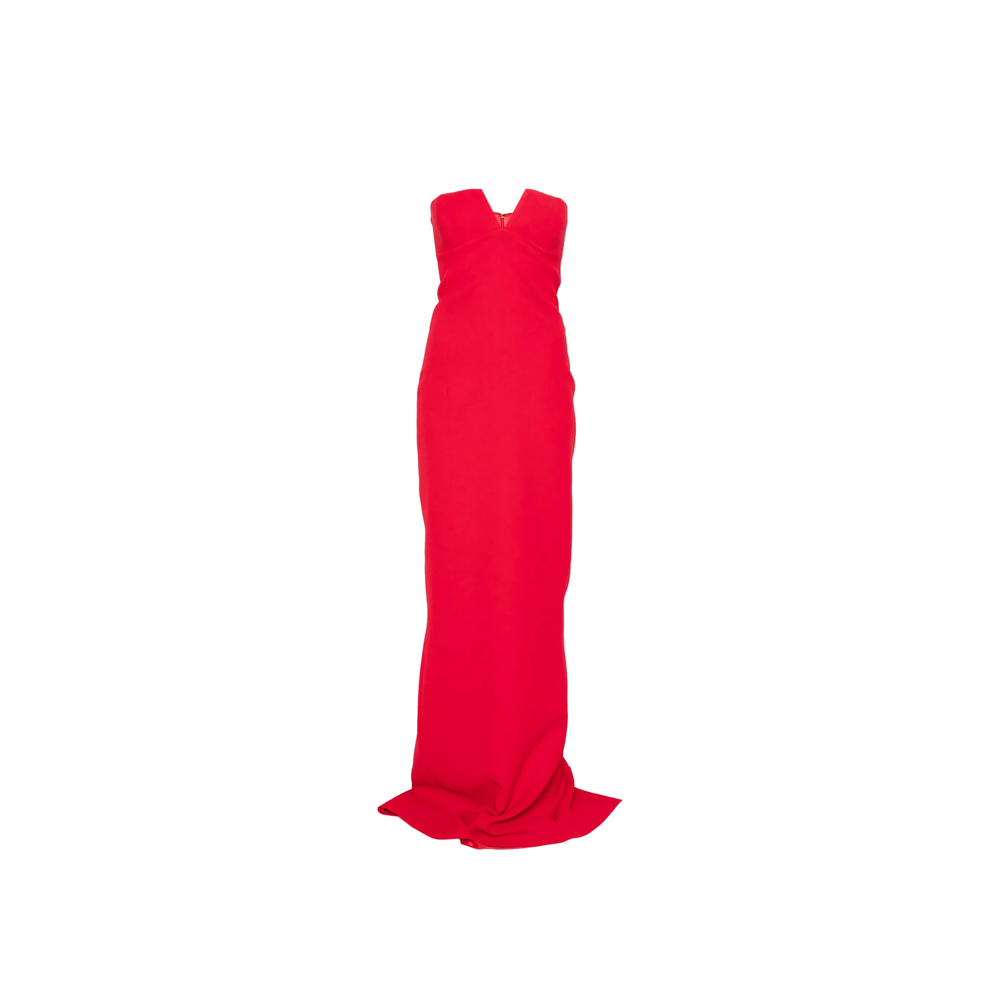 Ilkyaz Ozel Ecliptica Strapless V-neck Maxi Dress