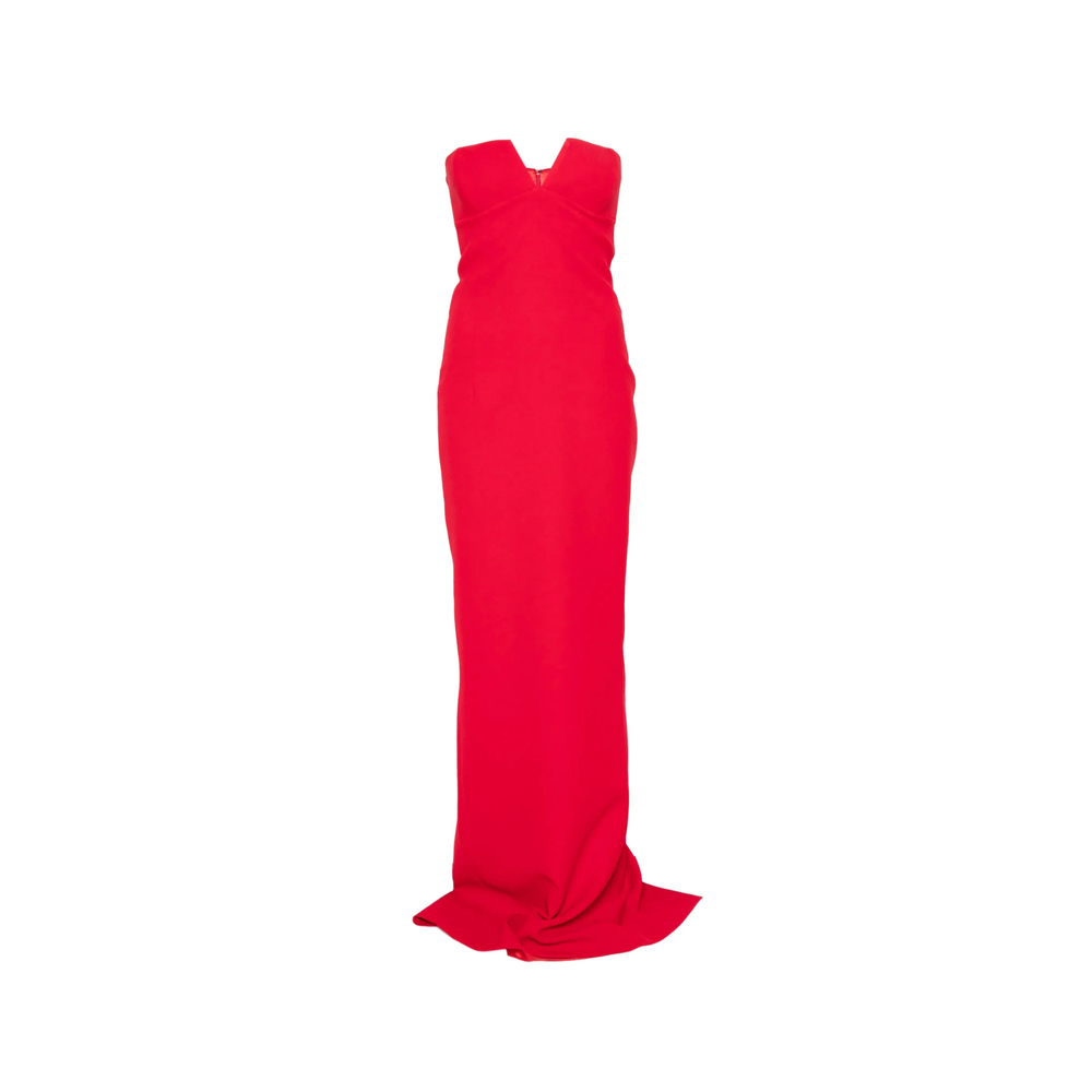 Ilkyaz Ozel Ecliptica Strapless V-neck Maxi Dress
