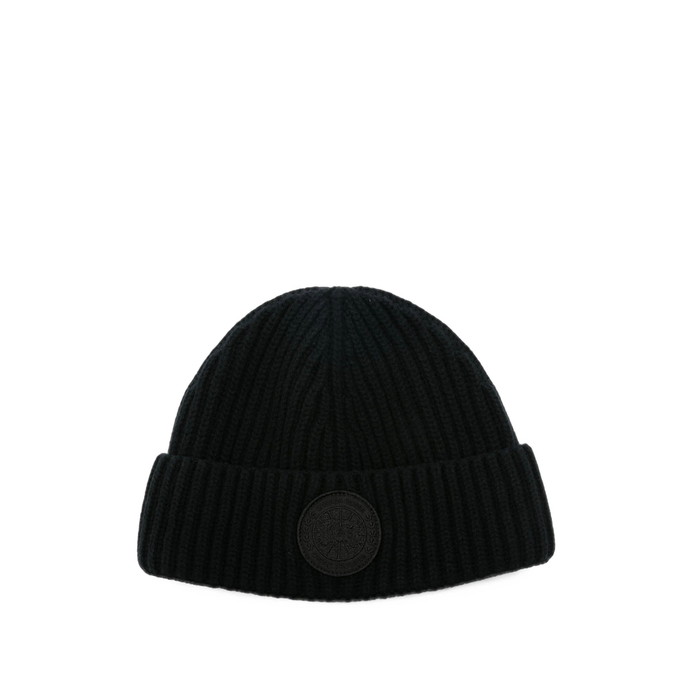 Canada Goose Logo-patch Ribbed Beanie Hat