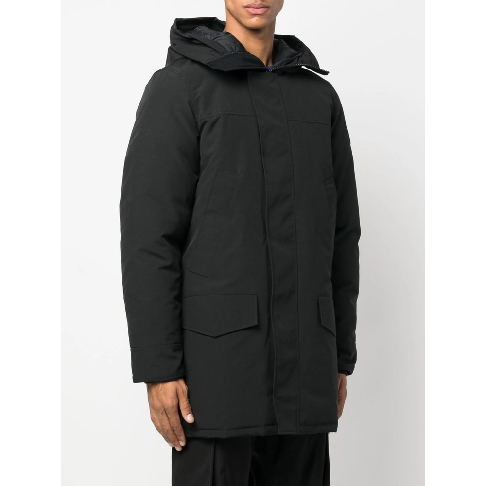 Langford Hooded Logo-Patch Coat