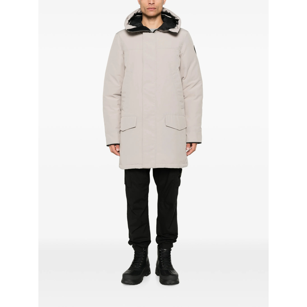 Hooded Logo-Patch Coat