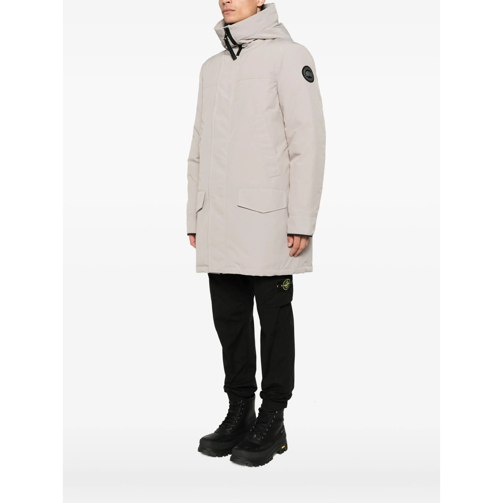 Hooded Logo-Patch Coat