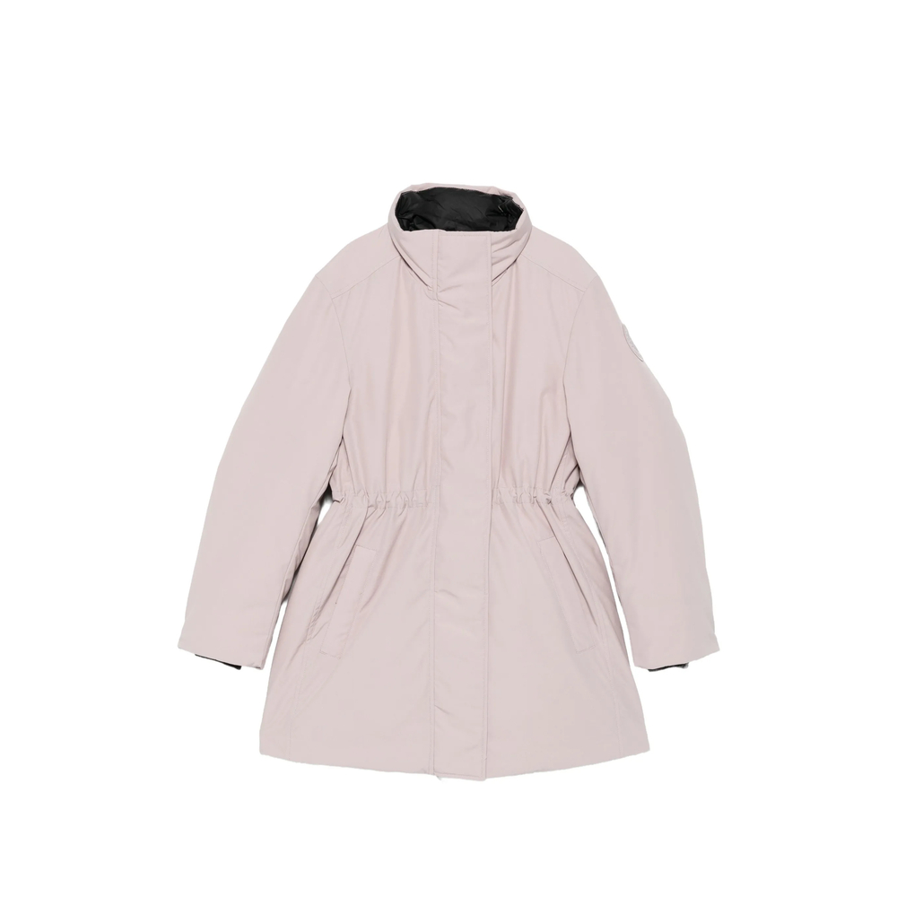 Drawstring-Waist High-Neck Parka Jacket