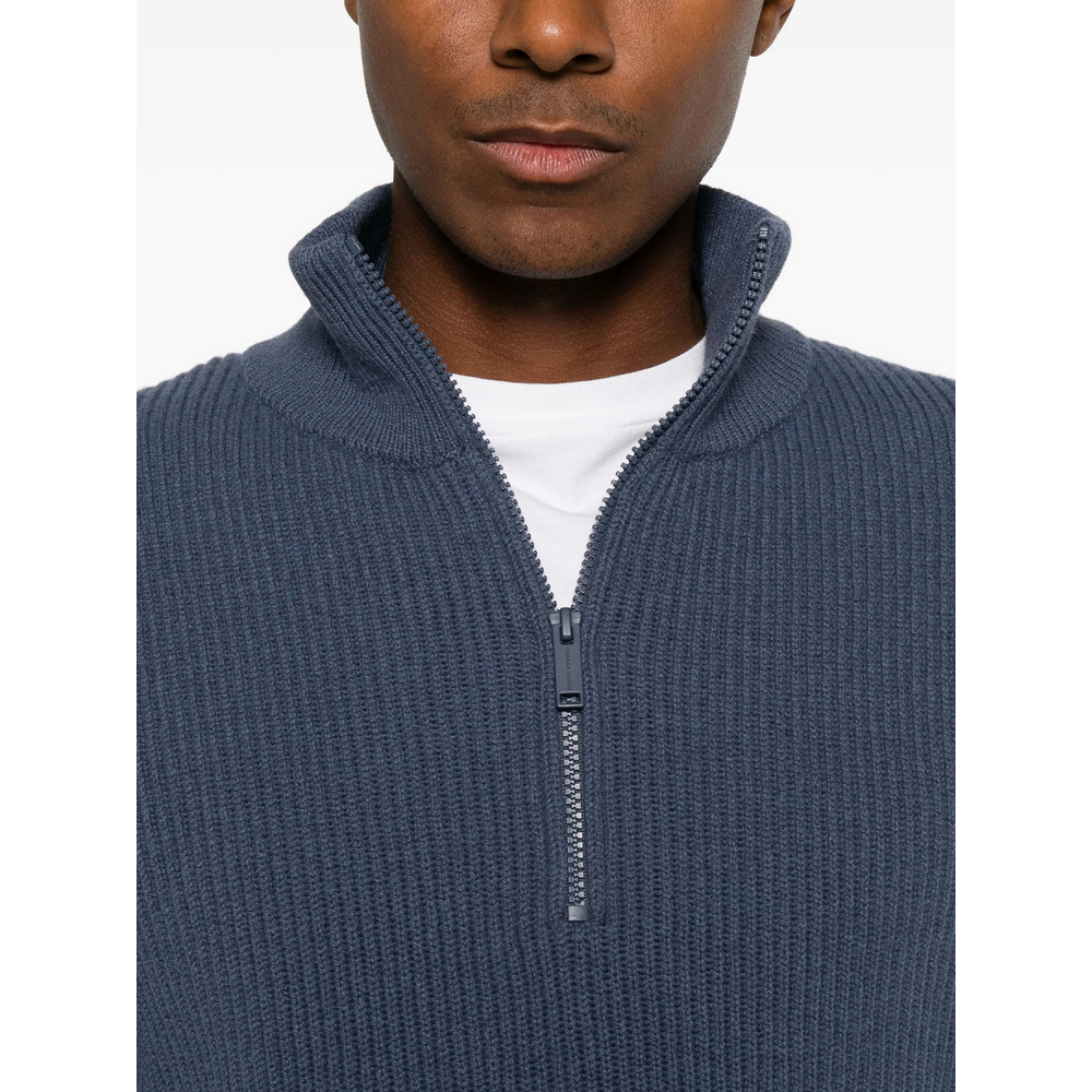 Striped Quarter-Zip Sweater