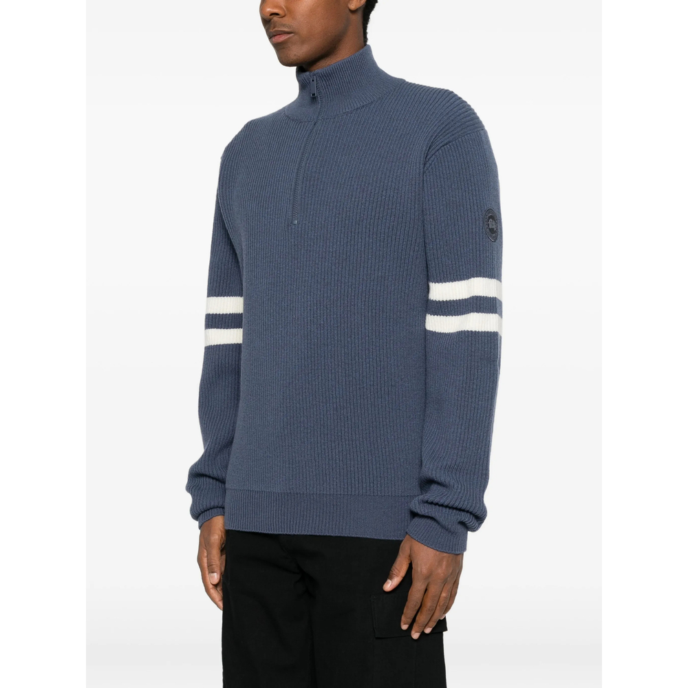Striped Quarter-Zip Sweater
