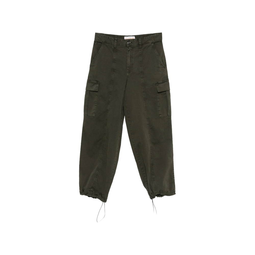 Lois Jeans Gabardine Wide-leg Cargo Pants In Green