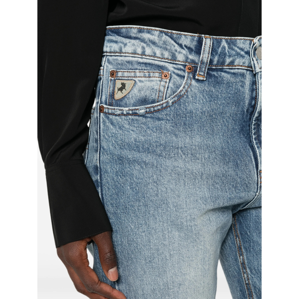 Washed Straight-Leg Denim Jeans