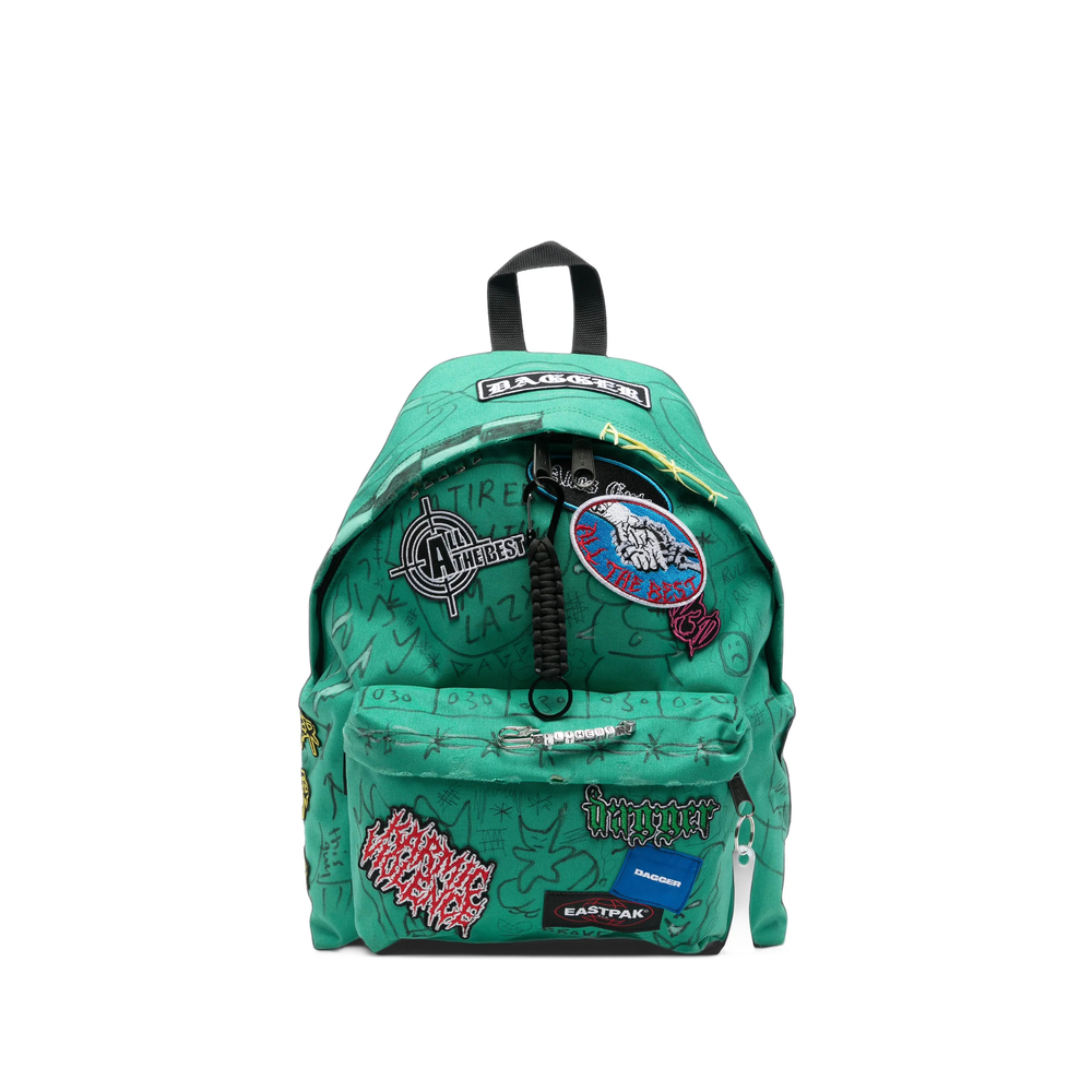 Dagger Patch-detail Graffiti-print Backpack In Green