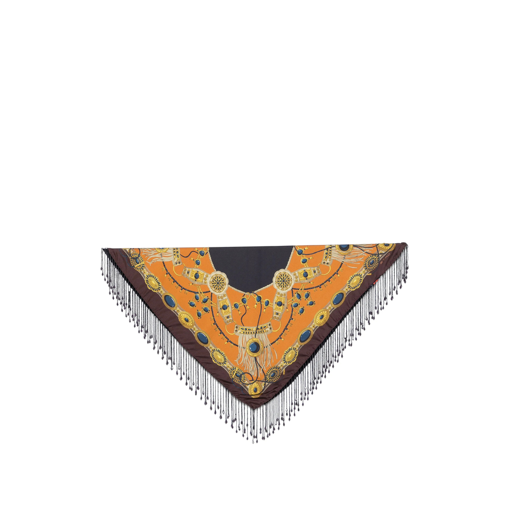 Etro Jewellery-print Beaded-fringe Scarf