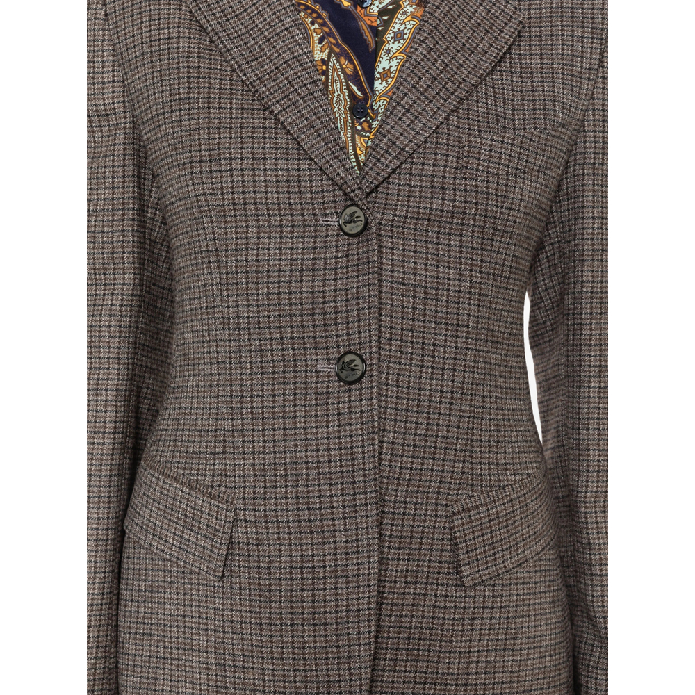 Patterned Single-Breasted Jacket