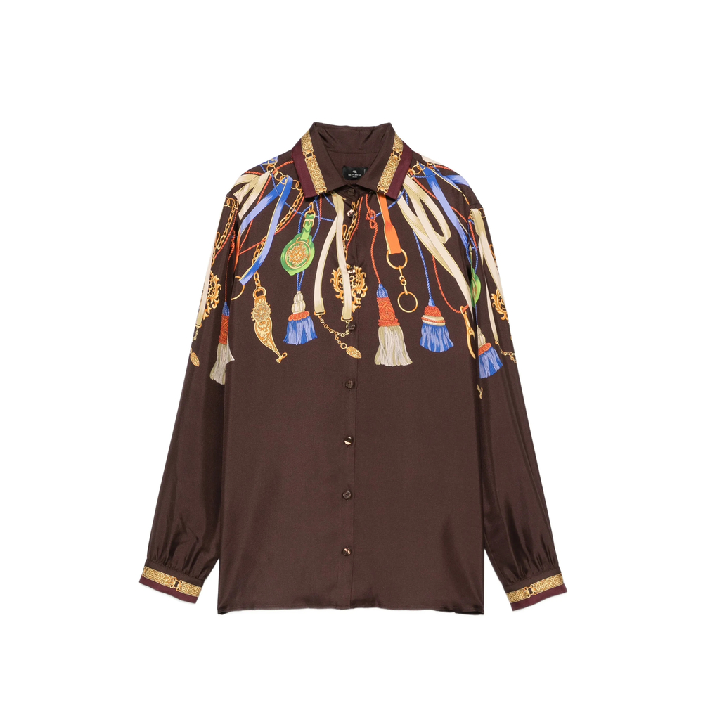 Etro Tassel-print Silk Shirt